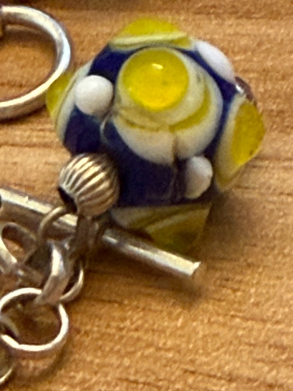 Amazing sterling silver art glass charm bracelet - Picture 6 of 12